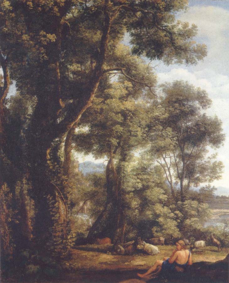 Landscape with a goatherd and goats